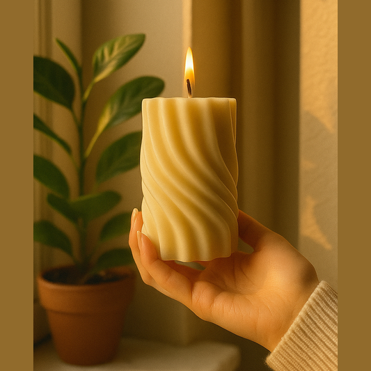 Wavy textured candle