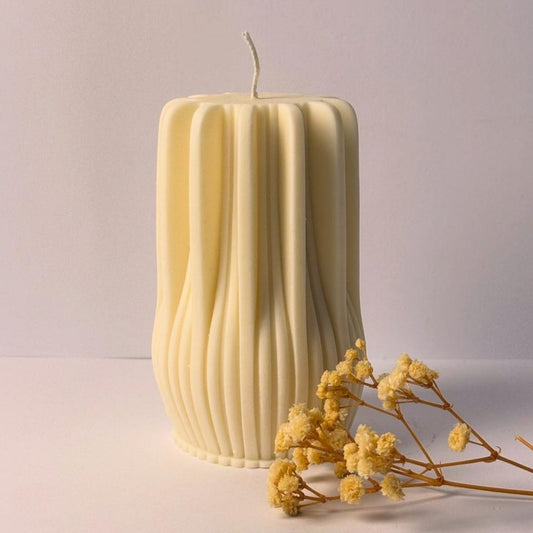 Textured candle with a minimal background